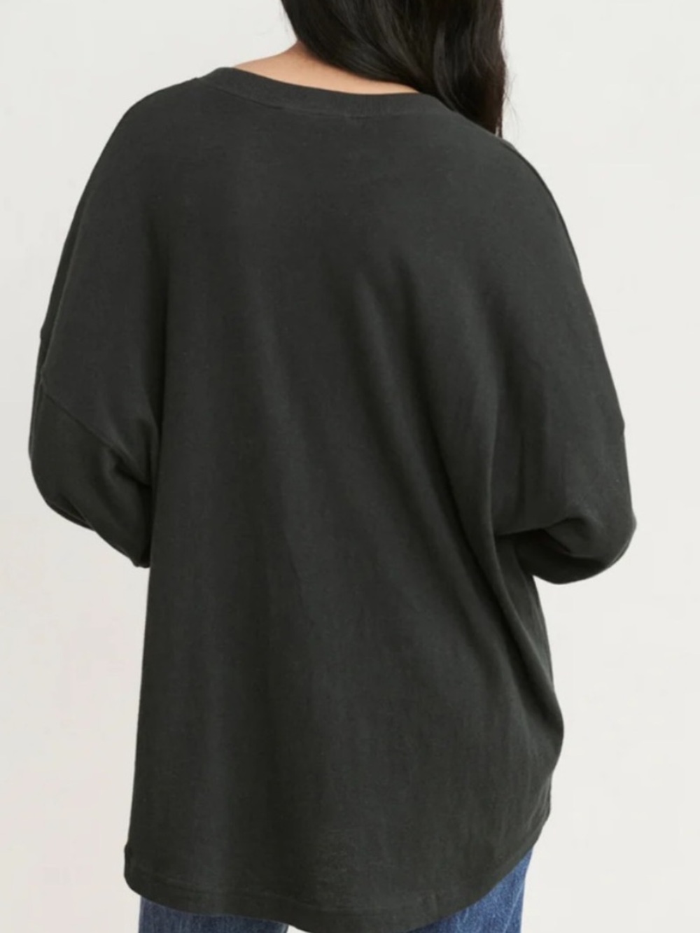 Jenni Kayne Boyfriend Long Sleeve Tee in Black Sz XXS - Picture 4 of 11